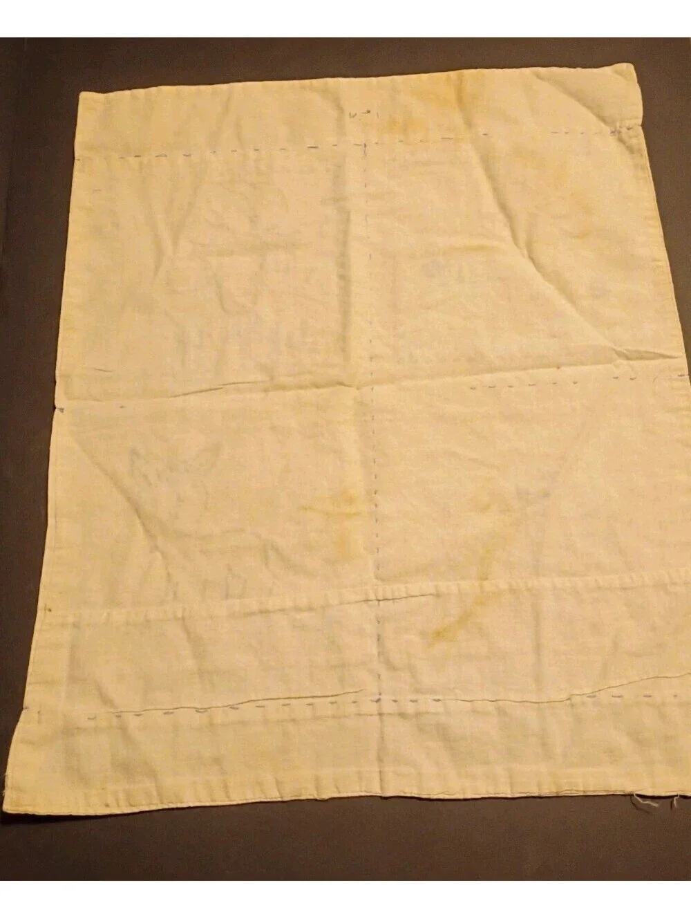 Vintage 50s Handmade Embroidered Baby Doll Quilt Blanket 20.5x16